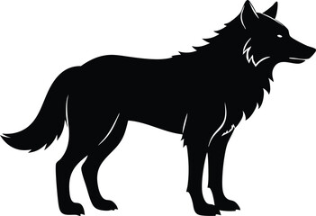 wolf silhouette, wolf black silhouette vector