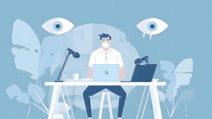 Ilustration of an artists looking for new ideas