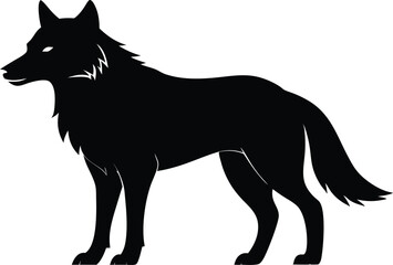 wolf silhouette, wolf black silhouette vector