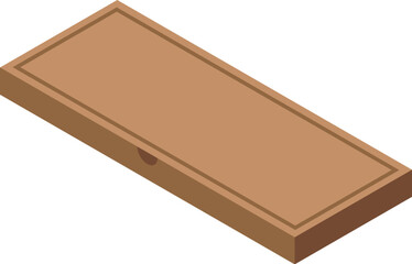 Empty wooden cutting board with a hole for hanging, perfect for preparing food in the kitchen