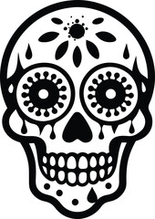 Maxican skull  illustration mexican, skull, dead, death, skeleton, scary, muertos, rose, sugar, vintage,dia de los muertos