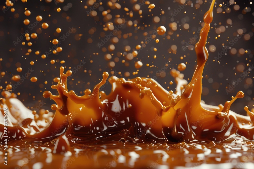 Poster a droplet of liquid has splashed onto a table, making a small puddle