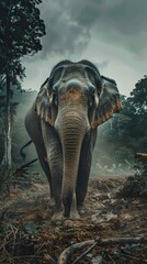 Fototapeta premium Abstract Creative Pet Concept Wallpaper Celebrating World Elephant Day: Promoting Environmental and Animal Protection, Biodiversity, and Conservation with AI-Generated High-Resolution Background