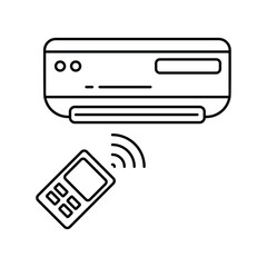 air conditioner line icon with white background vector stock illustration