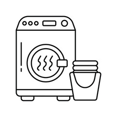 dryer line icon with white background vector stock illustration