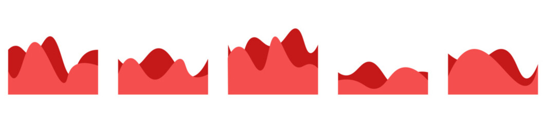 Red motion wavy abstract border frame card envelope business decoration design vector