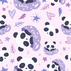 Cute baby animals seamless pattern