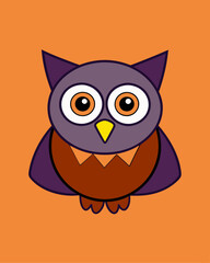 Spooky Halloween Owl Vector Icon | Halloween Clipart | Vector Art for Halloween Designs