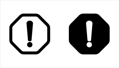 Danger, warning, and attention icon set. Vector illustration for web design. isolated on white background.