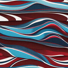 red blue white stripes in seamless pattern