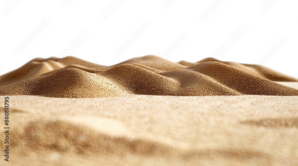 Poster a close-up view of a desert with sand covering the ground, suitable for use in travel or nature-rela