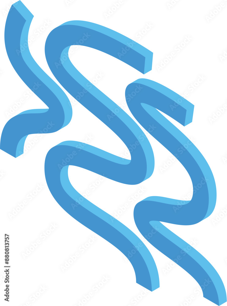 Poster blue lines are flowing in virtual space creating abstract composition