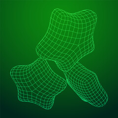 Rating stars icon for review product. Wireframe low poly mesh vector illustration