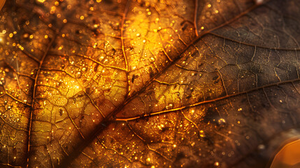 A close up of a leaf with a yellowish brown color