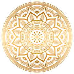 Luxury Golden Royal Mandala Arabesque Islamic Pattern For Wedding Invitation Card In Gold Transparent Background	