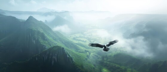 In a supernatural scene, enchanted animals with holographic feathers soar above a futuristic landscape, offering a breathtaking hightech display with available copy space