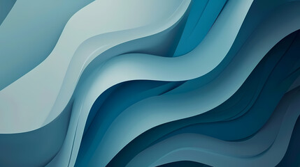 Abstract wavy blue layers creating a harmonious and fluid pattern, evoking calm and tranquility through soft gradients.