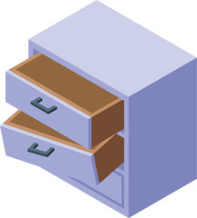 Old chest of drawers is falling apart, with drawers hanging open and wood splintering