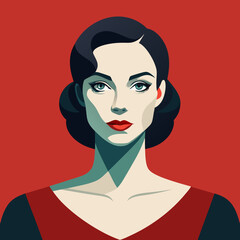 illustration of european beautiful woman