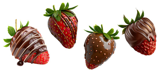 Tempting Chocolate Covered Strawberry on Transparent Background