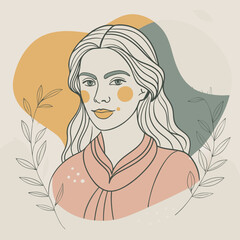 illustration of european beautiful woman