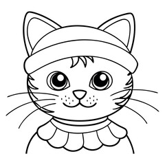 A cute cat wearing a tiny hat