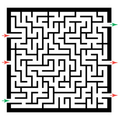 Illustration with labyrinth, maze conundrum for kids. Baby puzzle with entry and exit. Children puzzle game.