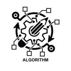 Algorithm icon. Algorithm api software isolated on background vector illustration.