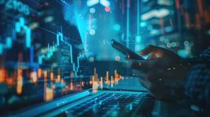 Trading Analysis on a Laptop and Smartphone