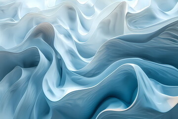 Obraz premium Abstract background, soft waves with sharp shiny edges, variety of gray, white, blue tones and shades. Concept for background, wallpaper, design, web, printing, advertising materials, graphic elements