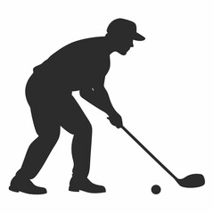 Golf player vector illustration, golf player vector art, golf player silhouette, hockey player silhouette vector icon