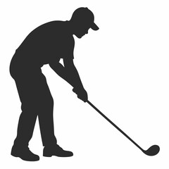 Golf player vector illustration, golf player vector art, golf player silhouette, hockey player silhouette vector icon