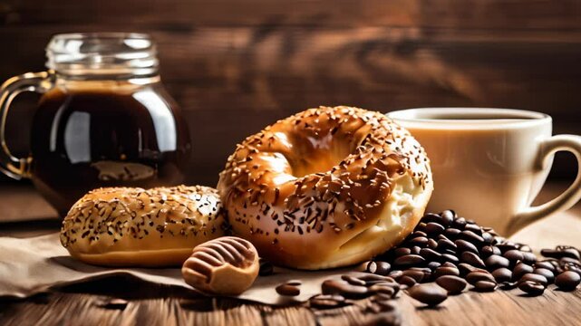  Warm up with a cozy coffee and a delicious bagel