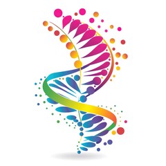 Obraz premium Colorful Spiral Design, Abstract DNA Illustration