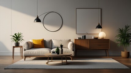 Fototapeta premium An example of a contemporary living room design