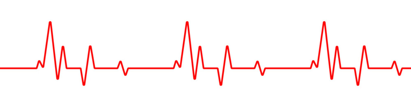 Heart rate monitor line vector isolated on transparent background. Heart rate pulse rhythm line illustration with editable stroke. Stock Vector.	