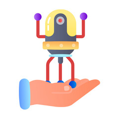 An icon of nanobot designed in flat style 