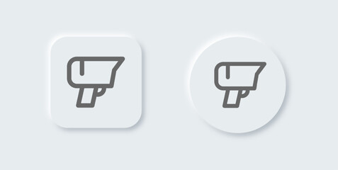 Barcode scanner line icon in neomorphic design style. Qr code signs vector illustration.