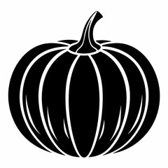 Pumpkin vector illustration, pumpkin vector art, pumpkin silhouette, pumpkin with leaves vector icon