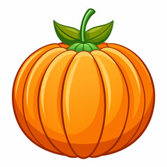 Pumpkin vector illustration, pumpkin vector art, pumpkin silhouette, pumpkin with leaves vector icon