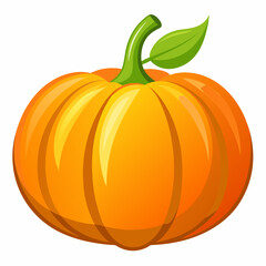 Pumpkin vector illustration, pumpkin vector art, pumpkin silhouette, pumpkin with leaves vector icon
