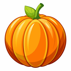 Pumpkin vector illustration, pumpkin vector art, pumpkin silhouette, pumpkin with leaves vector icon