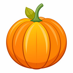 Pumpkin vector illustration, pumpkin vector art, pumpkin silhouette, pumpkin with leaves vector icon