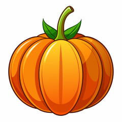 Pumpkin vector illustration, pumpkin vector art, pumpkin silhouette, pumpkin with leaves vector icon