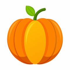 Pumpkin vector illustration, pumpkin vector art, pumpkin silhouette, pumpkin with leaves vector icon
