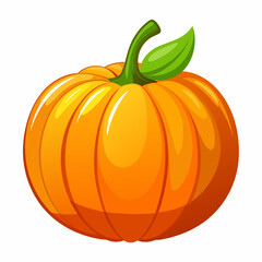 Pumpkin vector illustration, pumpkin vector art, pumpkin silhouette, pumpkin with leaves vector icon