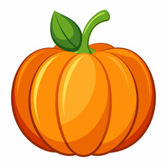 Pumpkin vector illustration, pumpkin vector art, pumpkin silhouette, pumpkin with leaves vector icon