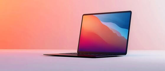 a realistic laptop screen mockup design template, in the style of digital technology, high resolution