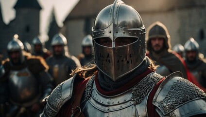 medieval knight in armor, historical reconstruction