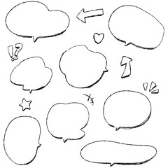 手書きの吹き出しセット